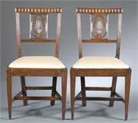 Pair of English Regency side chairs. 19th c.