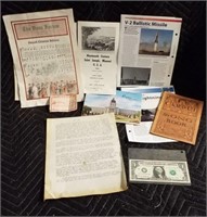 Vintage and antique memorabilia catalogs sheet