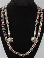 Middle Eastern Stone & Metal Tie Necklace / Belt