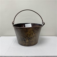 Brass Apple Butter Bucket Marked E.W. Haydens