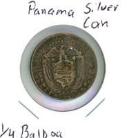 Panama Silver Coin 1/4 Balboa
