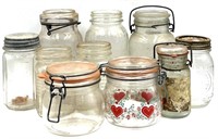 (10) Assorted Vintage Glass Canning Jars