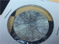 Austria 1974 50 Shillings 64% silver