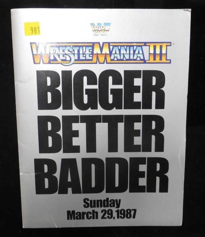 Wrestle Mania III Folder w/photos, 8x10 photos: