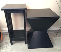 Two Accent Tables in Dark Finish