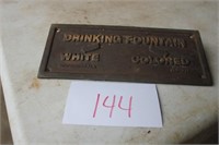 ANTIQUE DRINK FOUNTAIN SIGN 10.5X4.5