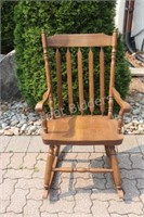 Oak Spindle Back with Turned Legs Rocking Chair