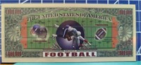 Football million dollar banknote