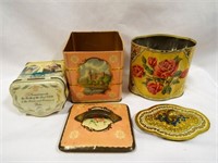 (3) Vintage Metal Decorative Tins England & West