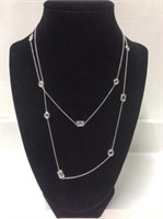 Necklace 36 Inch China 925 Silver With Cz