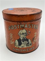 POSTMASTER SMOKERS TOBACCO TIN