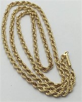 14k Gold Rope Chain Necklace