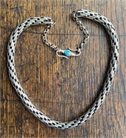 Sterling Silver Interlocking Necklace Stone Clasp