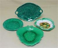 Majolica Leaf Motif Plates and Trays.