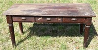 VINTAGE WORK TABLE - NEEDS PAINT OR REFINISH