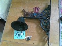 Cast Iron Wall Mount Horse & Carriage Bell