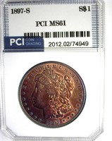 1897-S Morgan PCI MS61 Gorgeous Color
