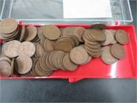 TRAY CANADIAN PENNIES MOSTLY 1940'S