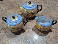 Vtg Japanese Teapot, Creamer & Sugar Bowl