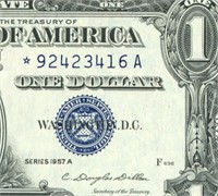 **STAR** $1 1957 (AU) Silver Certificate