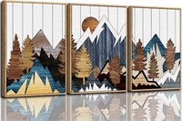 CHDITB Mountain Framed Canvas Wall Art Set, Countr