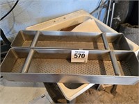 Metal trays (2) w/ drainage 4" x 25" x 6"