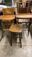 Two Highchairs, & a Stool 16 x 25 ½