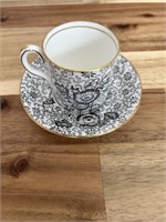 Vintage Teacup with Saucer Gold Rimmed