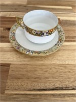 Vintage Teacup and Saucer Gold Rimmed
