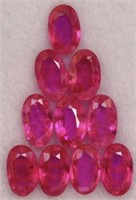 10 Pieces of Oval Faceted Cut Natural Rubies 5 x