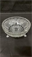 Vintage Pressed Glass Footed Bowl
