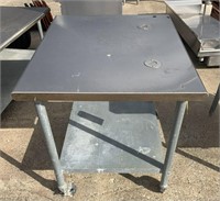 Rolling Stainless Steel Table 36" x 30" x 32"