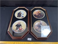 Rockwell Collector's Plates in Wood/Glass Frames
