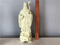 ORIENTAL FIGURE MAN WITH  CANE - MARKED - IVORY?