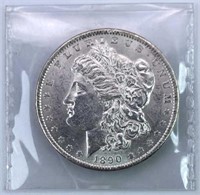 1890 Morgan Silver Dollar, High Grade w/ Luster