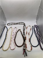 STONE & BEAD NECKLACE LOT OF 8