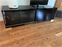 Black Sliding Glass Front TV Stand ~6' x 20 x 20