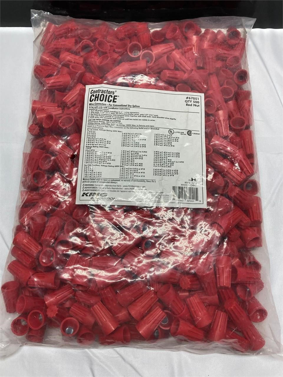 King Innovations Wire Connectors- Red