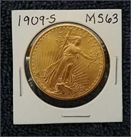 1909-S Saint Gaudens $20 gold coin