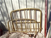 Full size metal bed with rails