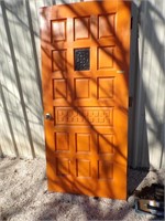 Wooden exterior door-orange