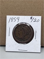 1854 large cent