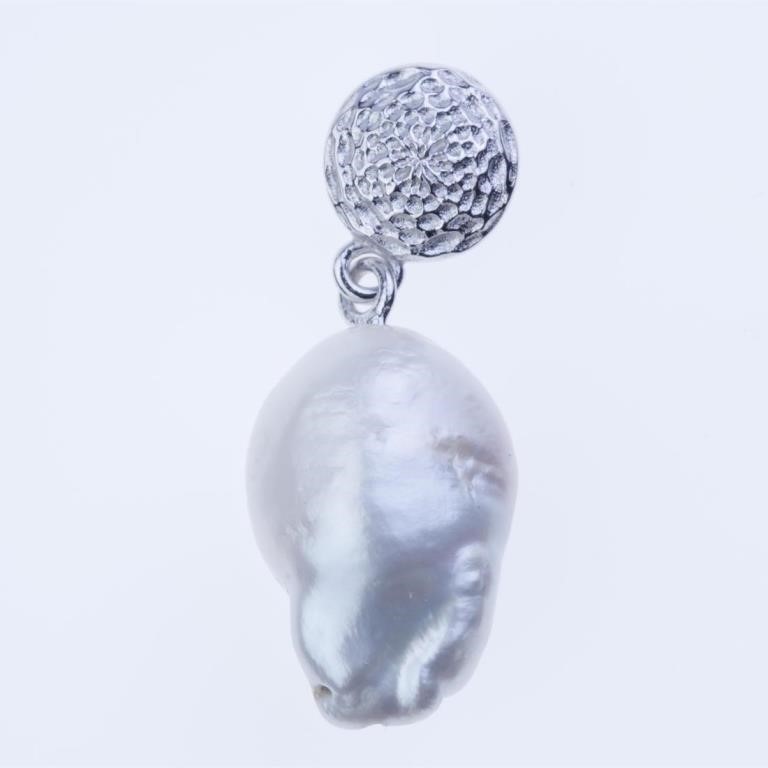 Free Form White Pearl Pendant