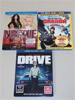 LOT OF 3 COMBO BLU-RAY + DVD MOVIES