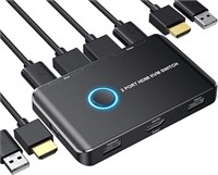 KVM Switch HDMI 2 Port Box,ABLEWE USB and HDMI Swi