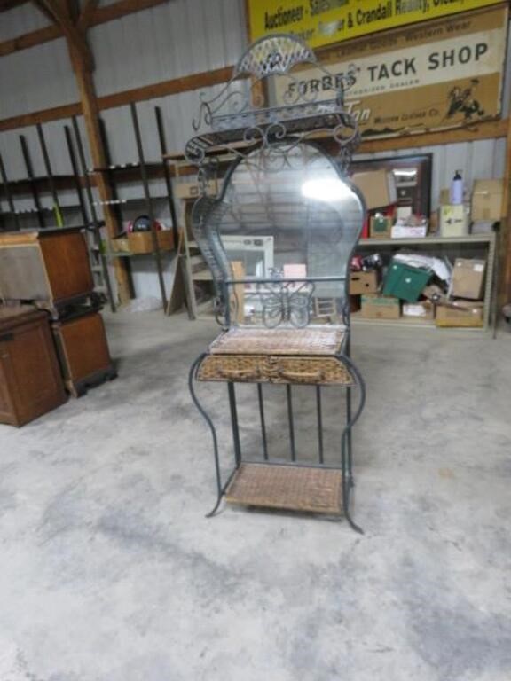 BAKERS CABINET WITH MIRROR