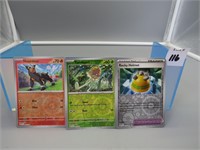 Assortment of 3 Pokemon Cards