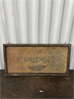 Vintage Framed Metal Pepsi Sign