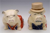 Lot: 2 Royal Doulton Bulldogs w/ Union Jack Flags.