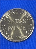 1968  Jumping Jack Sultan’s place Mardi Gras coin